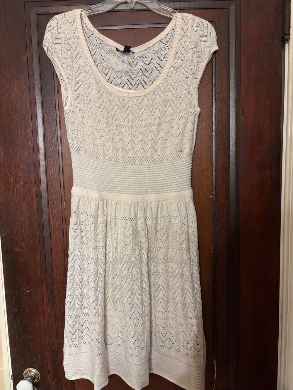 American Eagle Outfitters Cream Knit Midi Dress